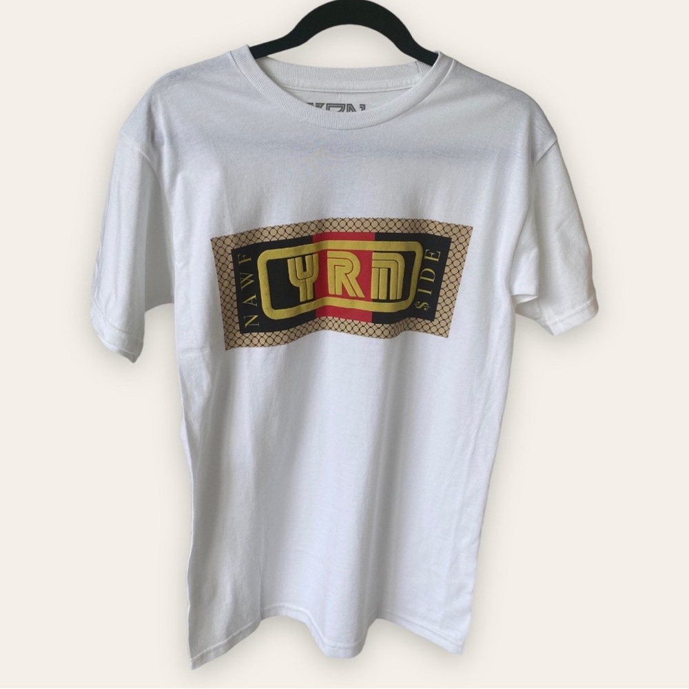 YRN Nawf Side Box Black T-Shirt. Size S.